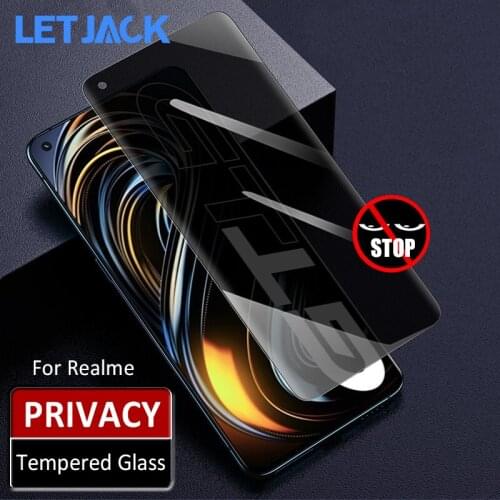 Anti Spy Full Coverage Screen Protectors for Realme 6 7 8 X50 X2 X7 Q3 Pro at 6i C3 XT GT Privacy Protection Film Tempered Glass