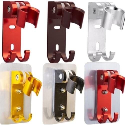 Punch-free Aluminum Hand Shower Holder Wall Mounted Hook Adjustable Wall Mount Bracket shower head holder Bathroom Accessories