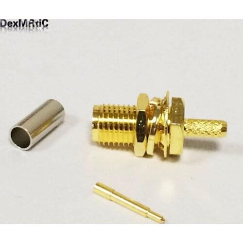 10*RPSMA Female jack Nut RF Coax Connector Crimp RG316,RG174,LMR100 Straight Goldplated NEW wholesale