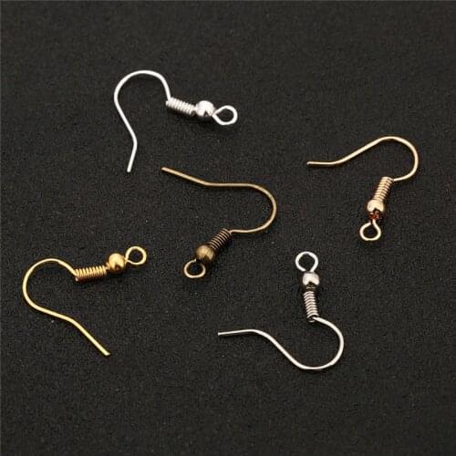 100pcs/lot Nikkel Free Drop Earring Wires Hooks Findings Silver Color Iron Earing Supplies For DIY Jewelry Making Accessories