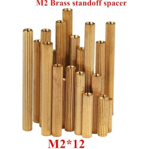 200pcs M2*12 Brass standoff spacers Round brass pillar Thread M2 Female female Spacing Screws