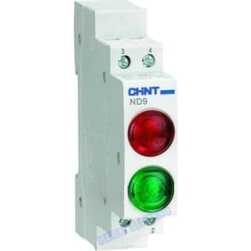 5pcs CHINT Din Rail Mount LED Signal Lamp ND9 Series AC 220V Indicating Indication Pilot Lights