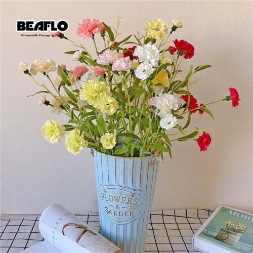 65cm 6 heads Artificial Carnation silk flowers European fake flores Flower for Home Garden Wedding Decoration mothers day