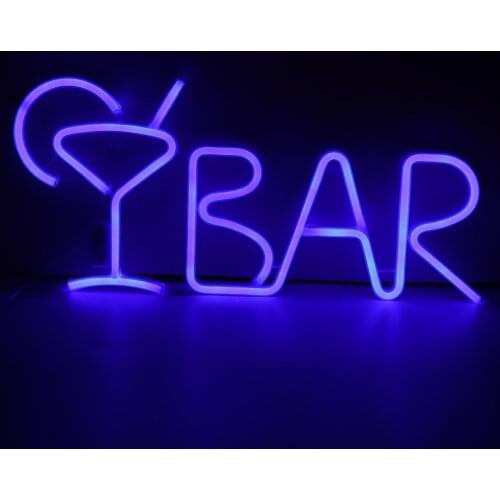 BAR Letters Shaped LED Neon Light Shop Signs Light For Party Bar Home Decor