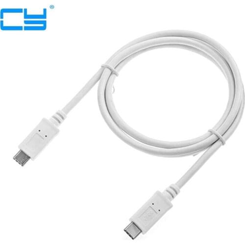 White USB-C USB 3.1 Type C Male Connector to C Male Charge Cable for Macbook & Chromebook,Free shipping