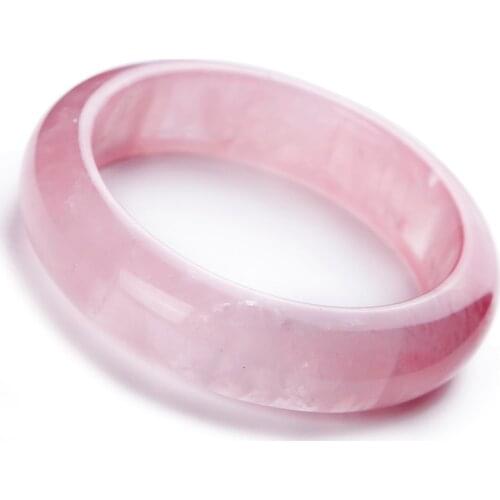 2017 Genuine Pink Natural Rose Crystal Bangles Women Ladies Love Charm Fashion Bangle Bracelet Inner Diameter 60mm