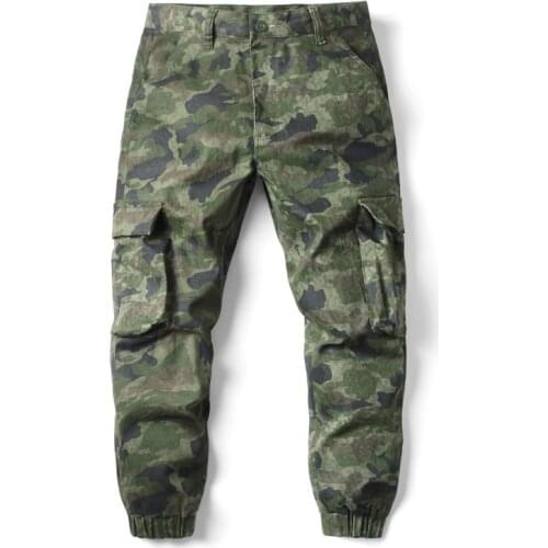 Spring Autumn Streetwear army tactical pants washing loose army green camouflage cargo pants men casual Tooling pants 29-40