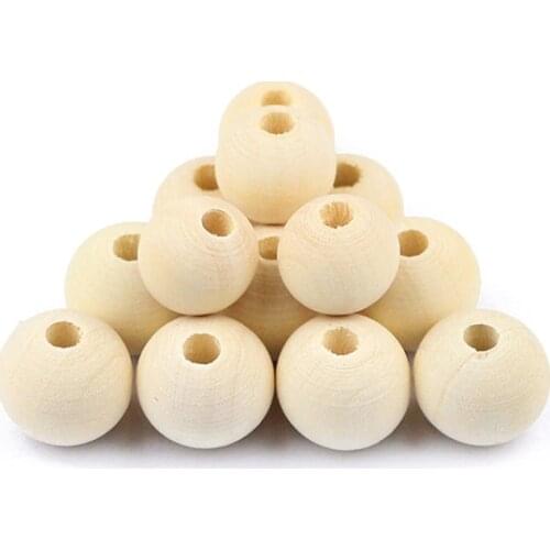 HGKLBB Natural Ball Wooden Beads 5~30MM Eco-Friendly Round Loose Spacer beads for Jewelry making bracelet Craft DIY Accessories