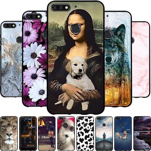 For Huawei Y7 2018 Case Soft TPU Silicone Cute Back Cover for Huawei Honor 7C 5.99'' Phone Covers Y7 Prime 2018 Case Y7 Pro 2018