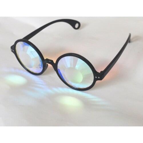 Black frame Flower Prism kaleidoscope glasses