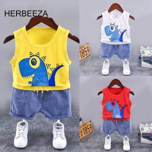 Prowow Dinosaur Kids Boys Clothes Summer Boys Tracksuits Set Sport Style Toddler Baby Costume Cartoon Childrens Clothing Suits
