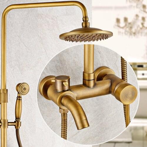 European Style Bathroom Shower Set Nozzle Retro Copper Rain Set Antique Shower Set/ Wall Mounted Shower Head Rainfall Ceramic
