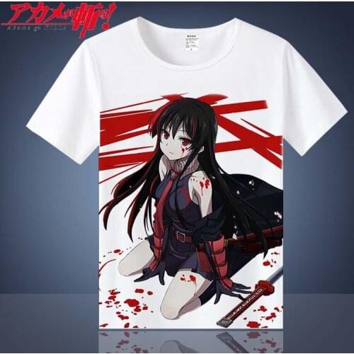 Akame kills Cosplay T Shirt Japanese Anime Akame ga Kill Esdese Akame Summer T-Shirt Cartoon Top Tee Costume Women/Men tshirt