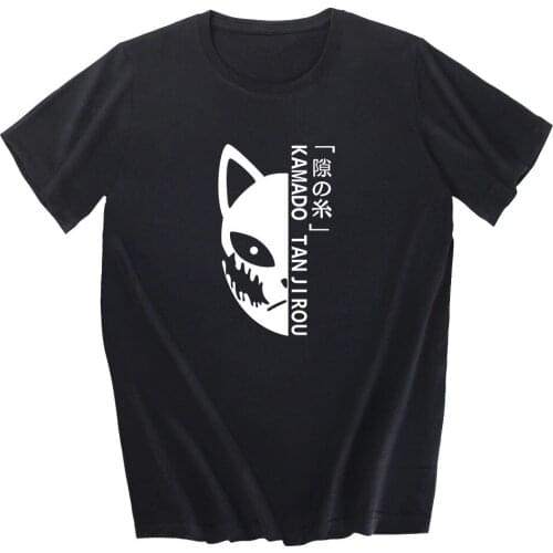 Cartoon Anime Demon Slayer Mask T Shirt 2020 Summer Mens Short Sleeve T-Shirt Fashion Mens Woman Tops Tees Harajuku Streetwear