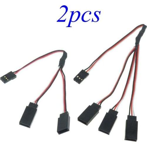 Free Shipping 2PCS 15/20/30CM Futaba Steering Servo Extension Cable 1-2/1-3 Y Wire For RC Aircraft Drone DIY Quadcopter