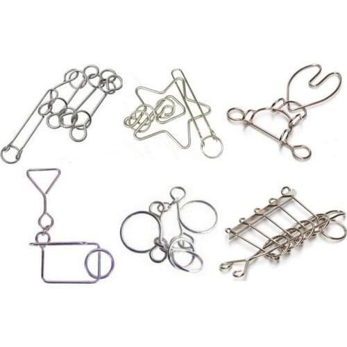 Classic Metal Brain Teaser Puzzle IQ Mind Magic Wire Puzzles Game for Adults Kids