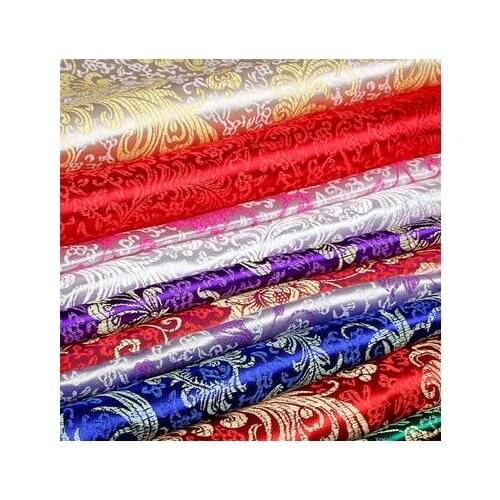 90cm*100cm Brocade fabric costume Han Chinese clothing costume COS kimono dress silk satin fabric - Pteris Peony Series