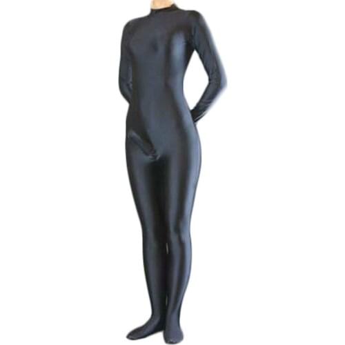 LZCMsoft Black Lycra Spandex Zentai Suit With Penis Sheath Men One Piece Full Bodysuits Sexy Catsuits Turtleneck Unitards