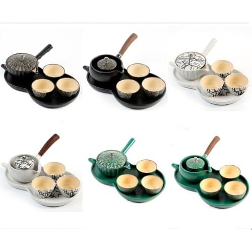 1 Teapot 3 cup portable travel Tea Set Handmade Tea Pot Cup Set Chinese Tea Ceremony Gift Kung fu Tea Cup Teaware