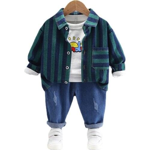 New Spring Autumn Baby Boys Girls Clothes Suit Children Casual Coat T-Shirt Pants 3Pcs/Set Toddler Sport Costume Kids Tracksuits