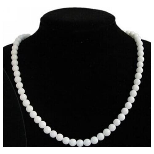 Natural 6mm White Tridacna Beads Necklace 18" Womens Choker 5pcs/Lot Free Shipping