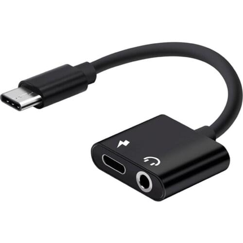 2 in 1 Type-C to 3.5mm Headset Jack Audio Converter Music Quick Charging Adapter
