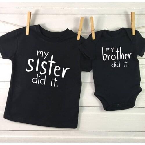 Matching Sibling Shirts Clothes My Brother Sister Did It Shirts Funny Matching Family Sister Brother Shirts Baby Bodysuits