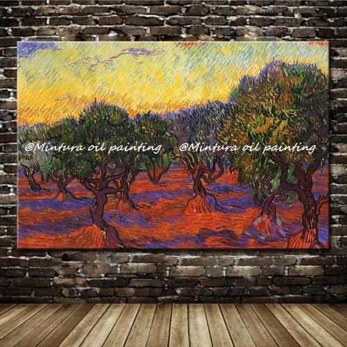 Mintura Hand Painted Copy Vincent Van Gogh Impressionist Tree Famous Oil Painting On Canvas Wall Art For Home Decoration Picture