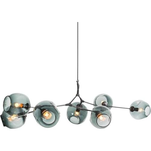 Nordic Creative Bubble Ball Pendant Lamp Amber Smoke Gray Glass Sconce DIY Adjustable Living Room Bedroom Kitchen Pendant Light