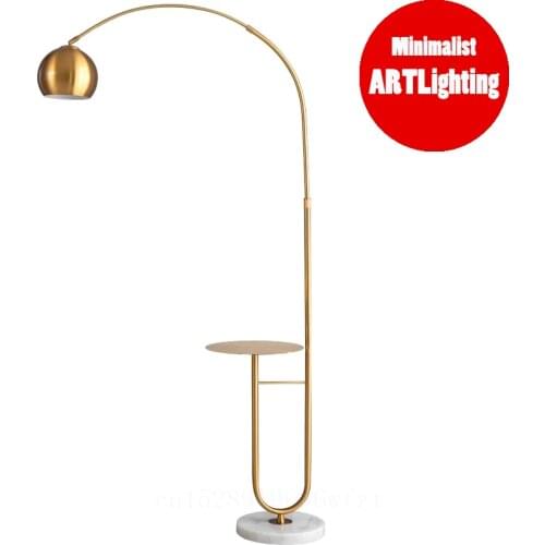 Modern LED Corner Floor Lamp Nordic Standing Lamp With Round Table Art Deco Living Room Hotel Bedroom Bedside Lights