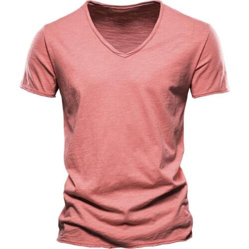 Sports Shirt Breathable Trendy Pure Color Man Short Sleeve Shirt V-Neck T Shirt For 2021 New Fashion Summer Male Tops Tees