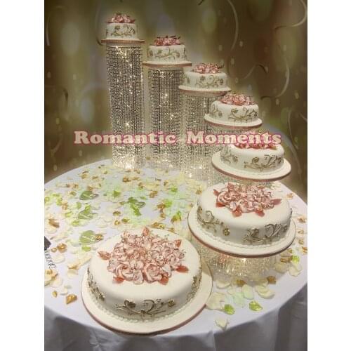 Wedding Crystal Round Cake Stand - Party Cake Holder- Wedding Centerpiece - 6PCS/Lot - Wedding Decoration Party Props