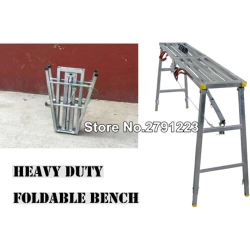 Heavy-duty Galvanized steel 150cm Adjustable Folding Bench Galvanized Steel Bench Building Work Bench