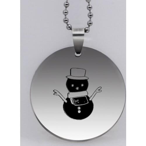 Ufine Christmas gift for dad jewelry glass mustache best father pendant army card stainless steel custom necklace N4586