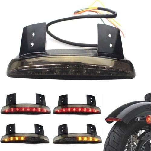 Motorcycle Smoke Rear Fender Tailing Edge LED Brake Tail Light Taillight DRL Turn Signal For Harley Sportster XL 883 1200 Iron