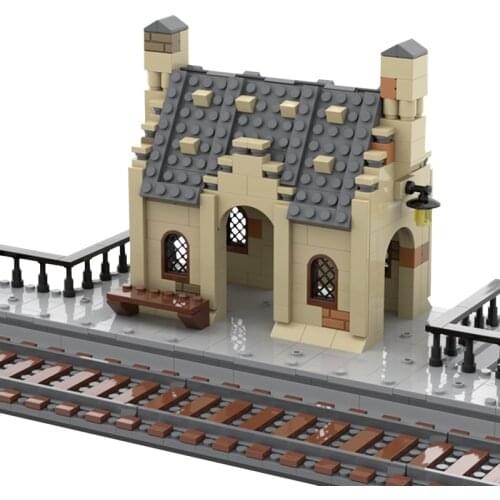 Train Bricks Station Streetview Model Set House Building Blocks Bricks DIY Assembly Educational Europe Toys For Kids Gift 496pcs