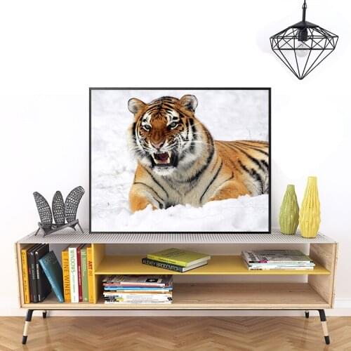 Wild animal leopard tiger leopard oil painting DIY painting digital art painting digital family Hotel decorative painting