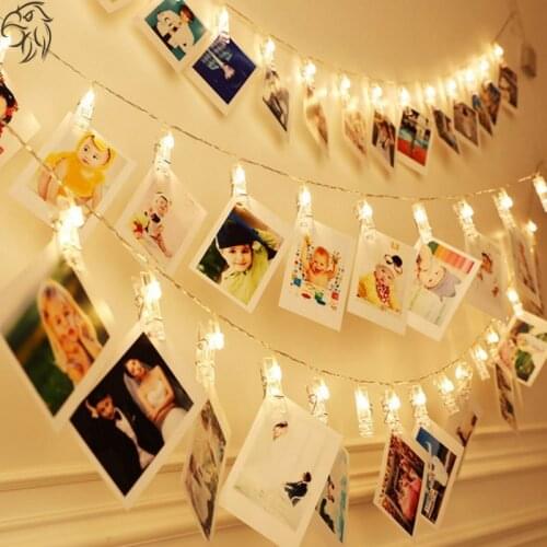1.5M 10LED Photo Clip String Lights Led Battery Operated Warm Fairy Lights Garland For Wedding New Year Party Home Decor Lamps