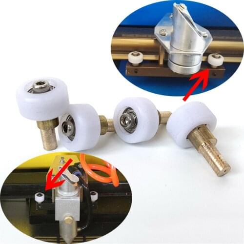 4pcs/Lot DIY CO2 Mini Laser Stamp Engraving Cutting Machine K40 Part Head Mount Carriage Wheel Replacment Rollers Set