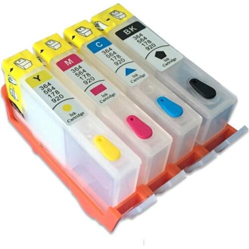 4pcs Refillable Ink Cartridge for HP 364 XL For HP Pro 3070A 3520 3522 4620 4622 5511 5512 5514 5515 5520 5522 Printer With Chip