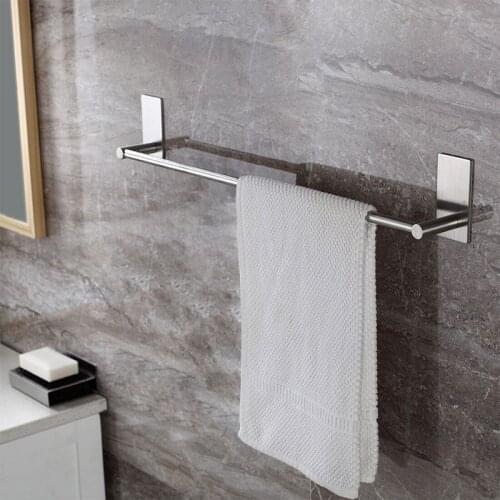 40/55/70CM Stainless Steel Kitchen Shelf Single Layer Railing Self-adhesive Bathroom Towel Bathtub Rack Multifunctional