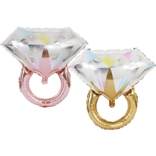 5 pcs Colorful Diamond Ring Balloon Valentines Day Proposal Wedding Party Decoration Ring Aluminum Foil Balloon