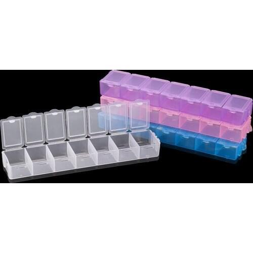 7 Slots 12*8.4*2.5cm Plastic Rectangle Transparent Storage Box Case Holder Craft Box For DIY Jewelry Making Finding Container
