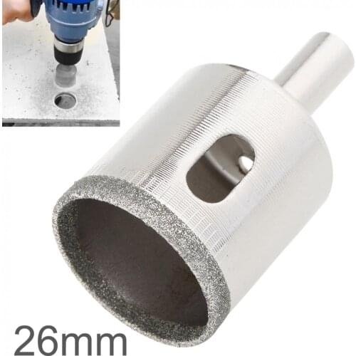 Diamond Hole Saw 26mm Diamond Coated Core Hole Saw Drill Bit Kit Tools Glass Drill Hole Opener for Tiles Glass Ceramic