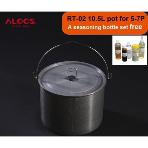 ALOCS RT-02 5-7 Persons Versatile Outdoor 10.5L Hanging Camping Cooking Picnic Cookware Pot Camping site