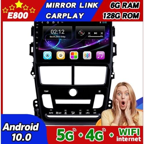 6GB Ram 128GB Rom Car Radio For Toyota Vios 2019 2020 GPS NAVIGATION 2018 Yaris Android 10 Multimedia Player Autoradio Stereo