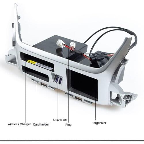 QC3.0 Wireless Charger USB Centre Console Storage Box For Toyota Land Cruiser 200 2016 2017 2018 2019 2020 Accessories