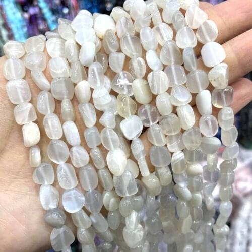 5-10mm Natural Irregular White Moonstone Loose Spacer Beads For Jewelry Making Charm DIY Ear Studs Bracelet Necklace Accessories