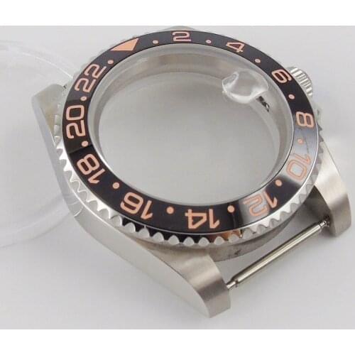 Fit NH35 NH36 Movement Stainless Steel Watch Case Sapphire Crystal without Magnifier Glass Backcover