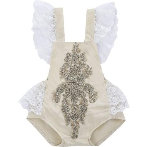 Citgeett Summer Newborn Baby Girls Lace Romper Embroidery Princess Cute Style Jumpsuit Cool Clothing